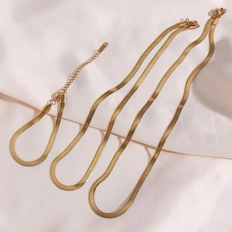 BELLA CHAIN NECKLACE/BRACELET/ANKLET SET