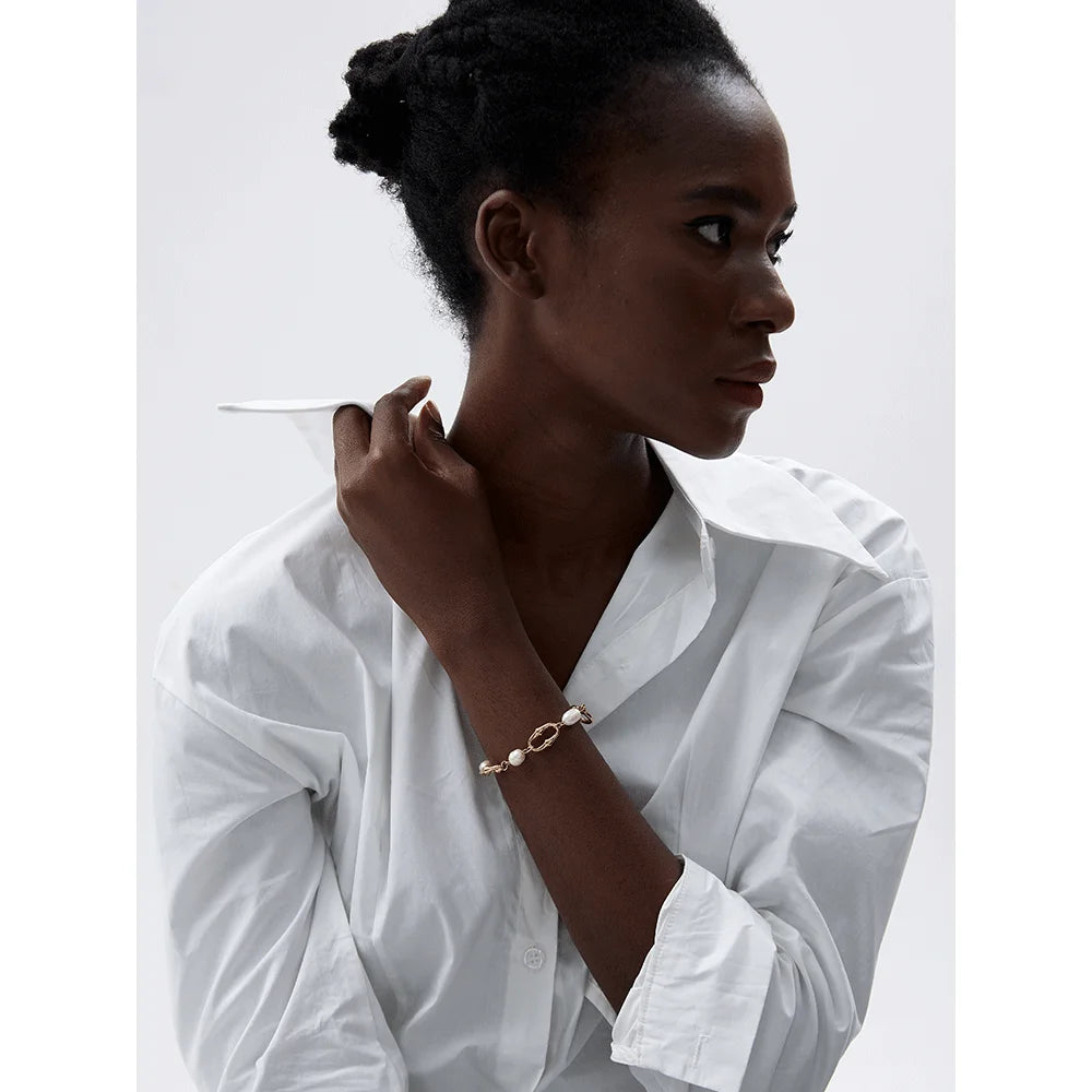 PEARLS CHAIN NECKLACE AND BRACELET SET