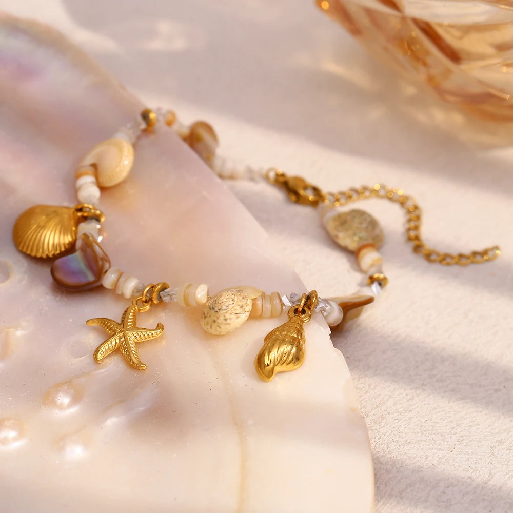 BEACH STYLE NECKLACE AND BRACELET SET