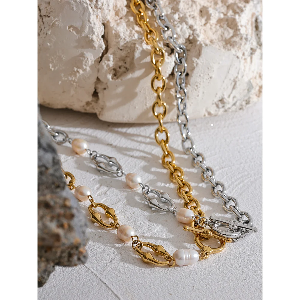 PEARLS CHAIN NECKLACE AND BRACELET SET