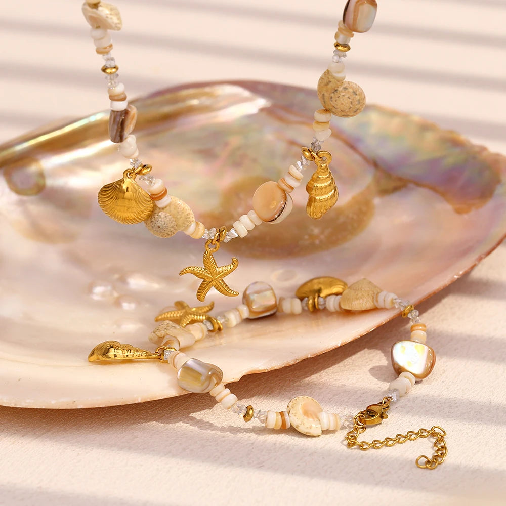 BEACH STYLE NECKLACE AND BRACELET SET