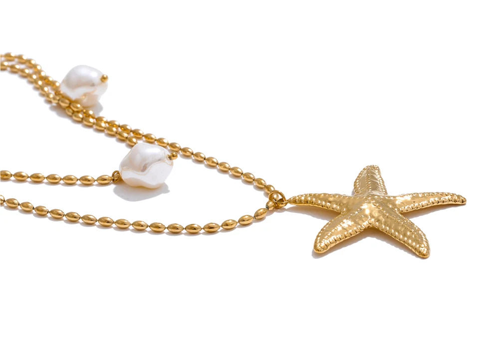 PEARLS STARFISH NECKLACE