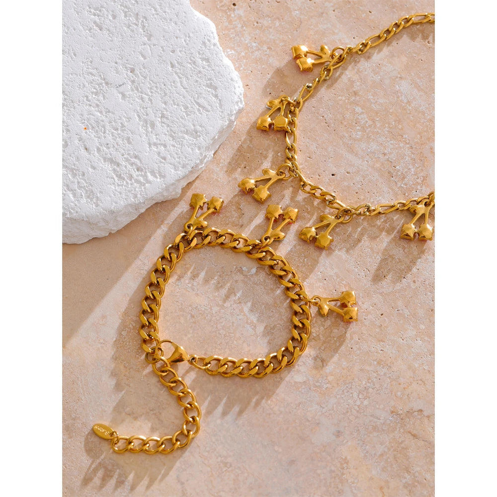 CHERRY LOVERS NECKLACE AND BRACELET SET