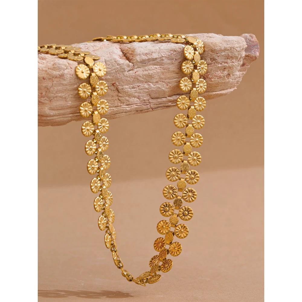 CORA GOLDEN NECKLACE/BRACELET SET