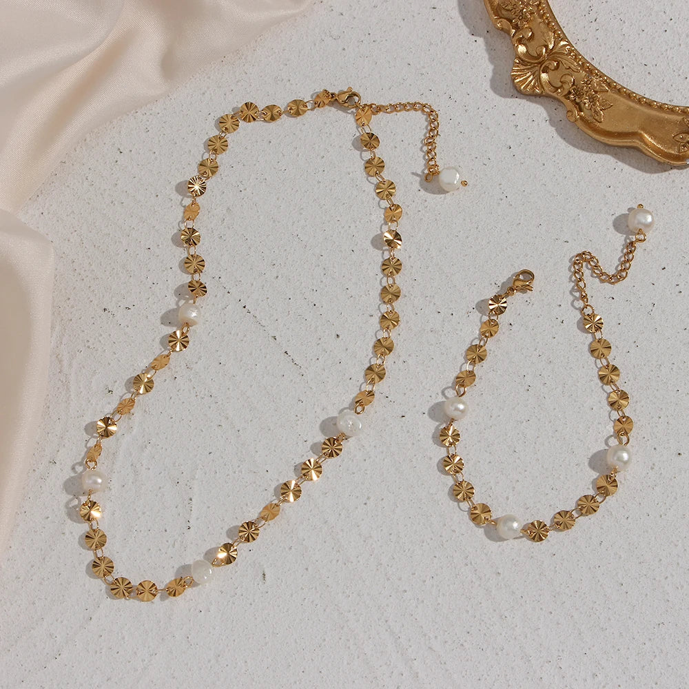 PEARLS NECKLACE&BRACELET SET