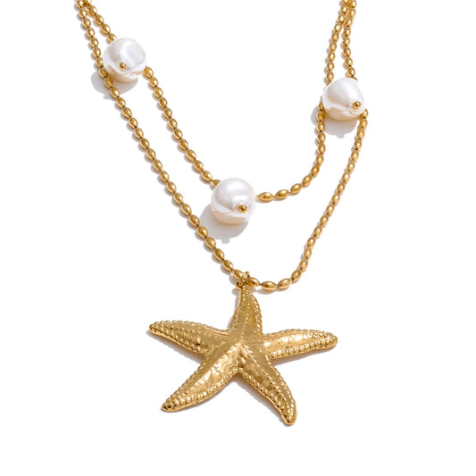 PEARLS STARFISH NECKLACE