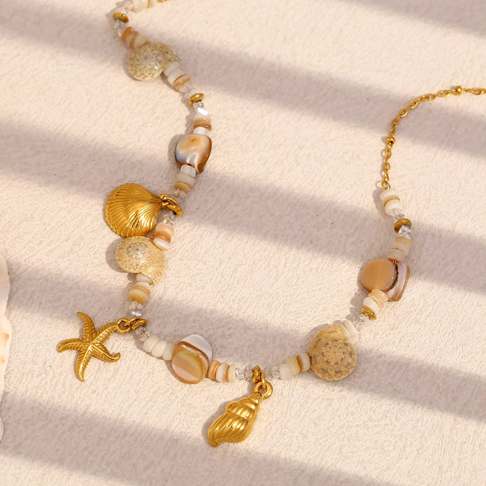 BEACH STYLE NECKLACE AND BRACELET SET