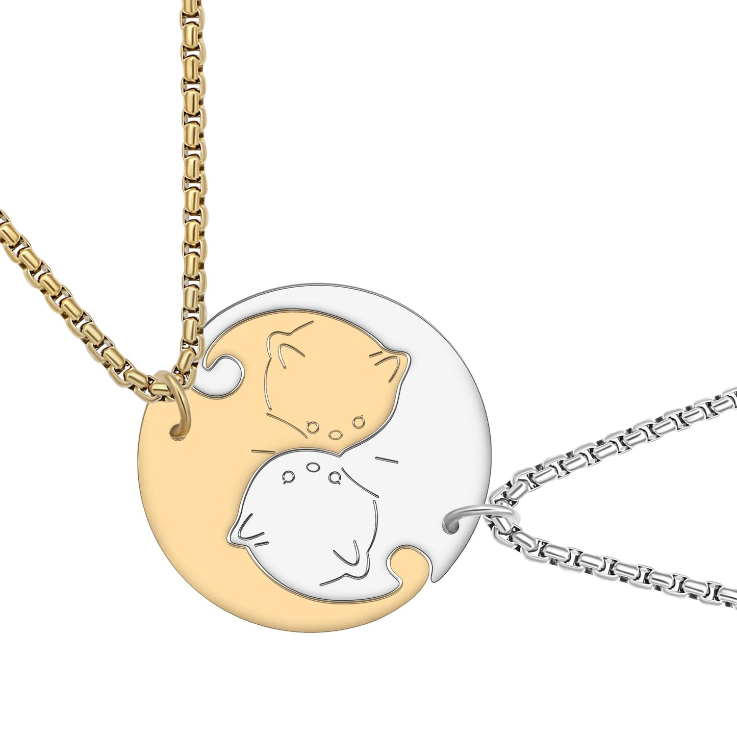 COUPLE KITTENS NECKLACE SET