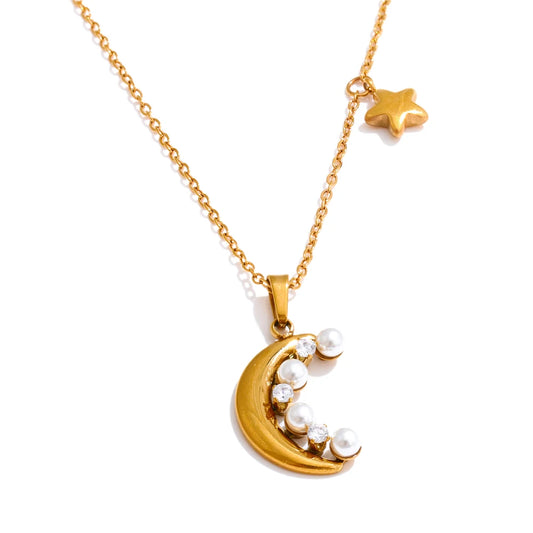 AVA SHINY MOON NECKLACE
